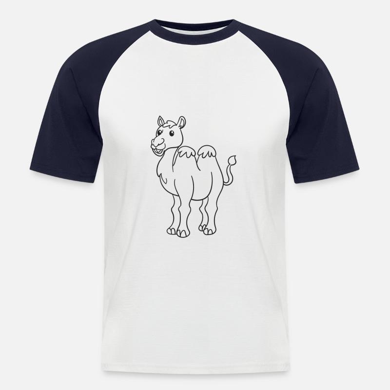 Kamel, Kamele, Geschenk, Geschenkidee - Männer Baseball-T-Shirt - Weiß/Navy