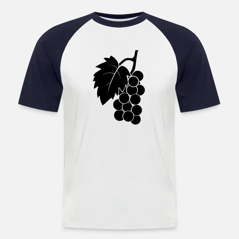 Weintraube - Männer Baseball-T-Shirt - Weiß/Navy