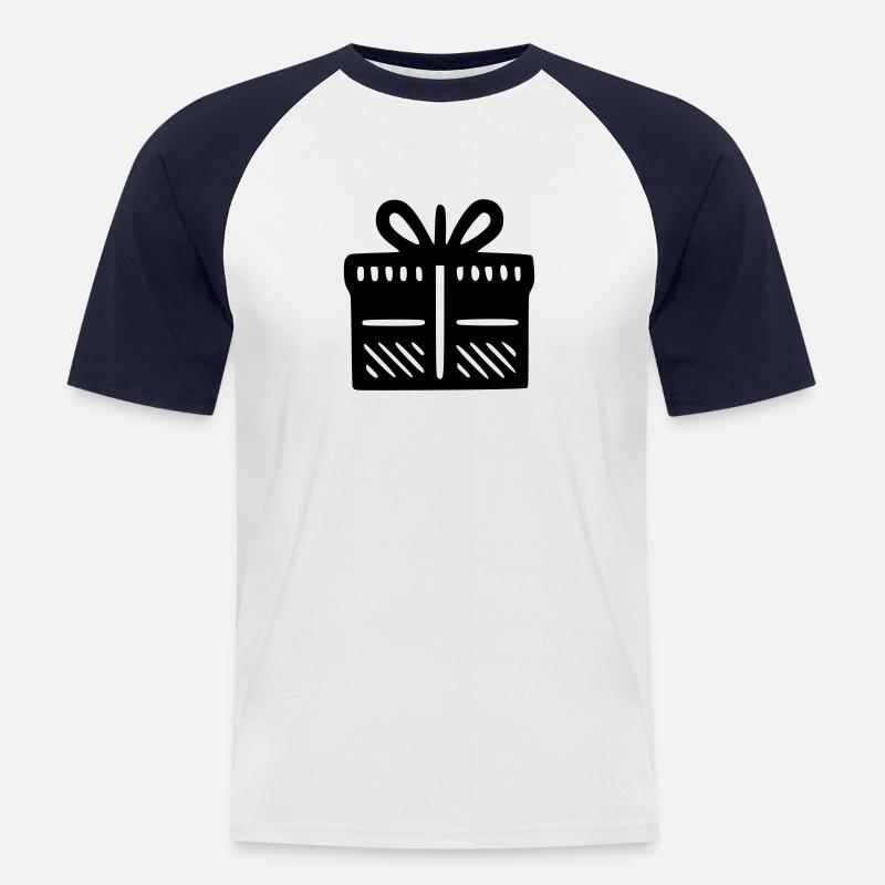Geschenk Paket - Männer Baseball-T-Shirt - Weiß/Navy