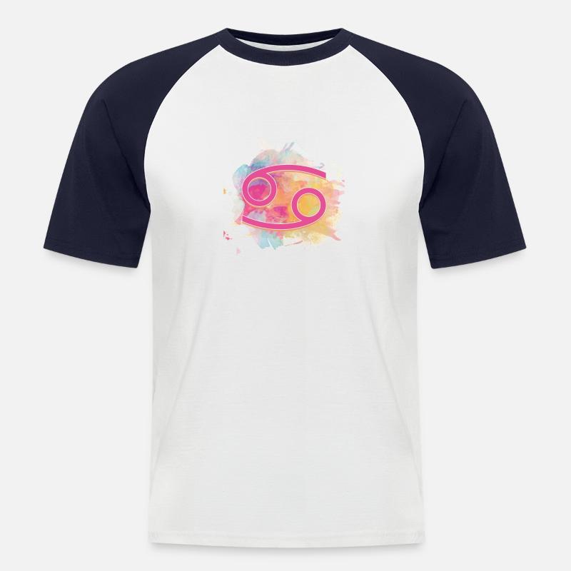 Krebs Sternzeichen - Männer Baseball-T-Shirt - Weiß/Navy