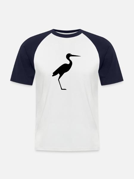 Simple Little Stork - Men's Baseball T-Shirt - white/navy