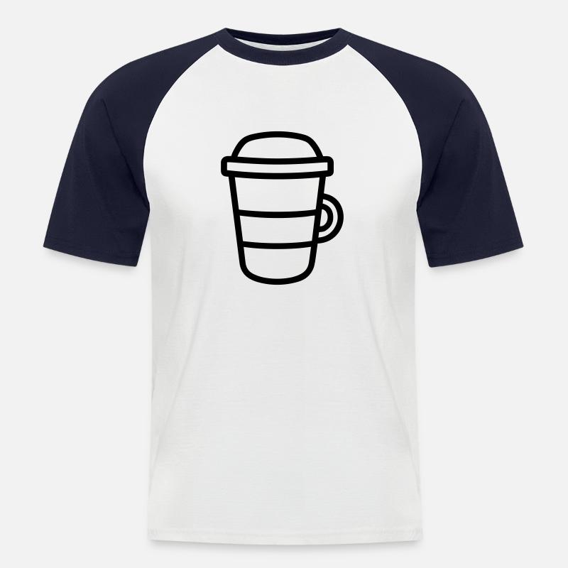Mug de café - T-shirt baseball manches courtes Homme - blanc/marine