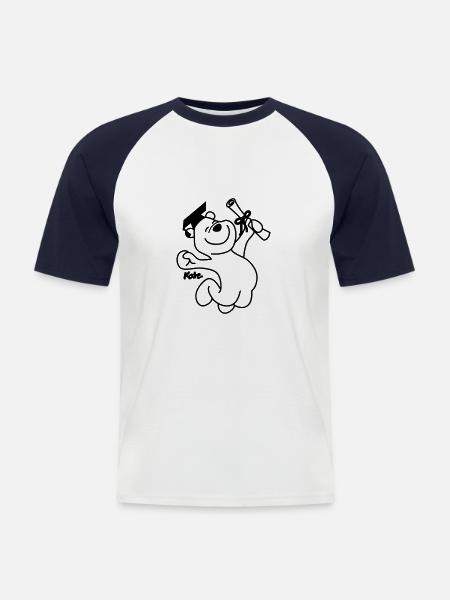 Diplombär - Männer Baseball-T-Shirt - Weiß/Navy