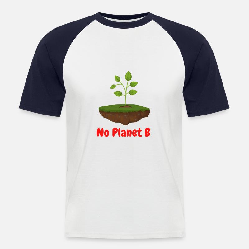 No Planet B - Männer Baseball-T-Shirt - Weiß/Navy