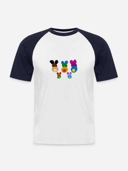 Rabbit Family 5 Image5 - Men's Baseball T-Shirt - white/navy