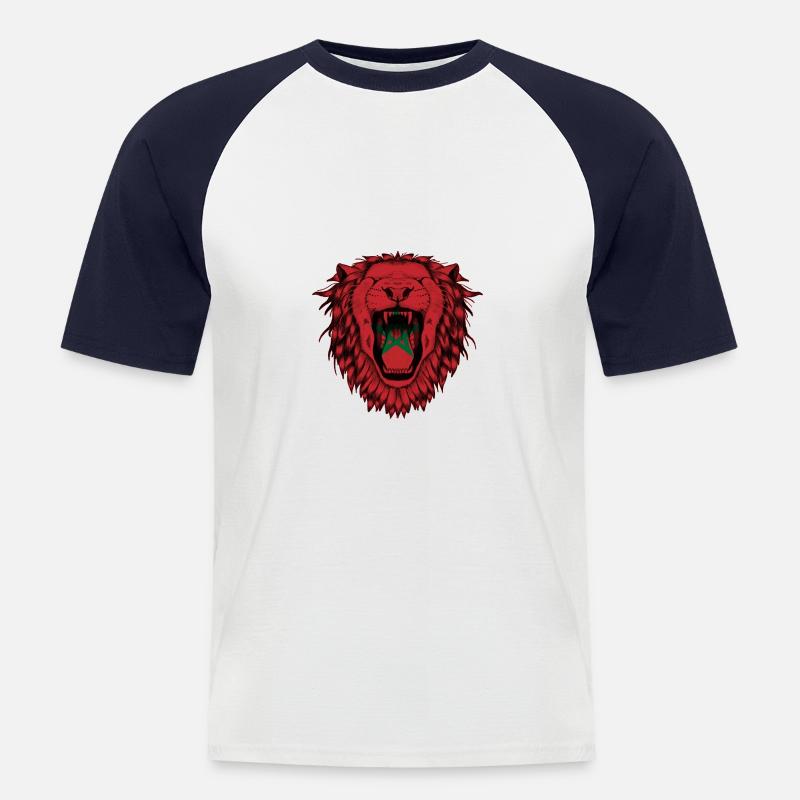 Marocco - Maglia da baseball a manica corta da uomo - bianco/navy