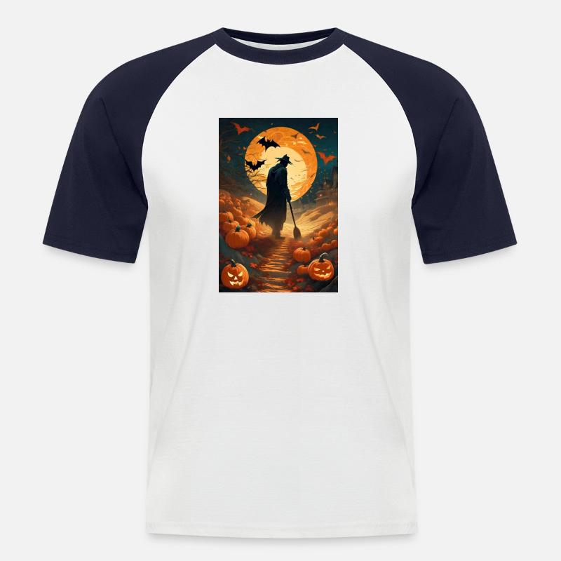 Lebende Vogelscheuche - Männer Baseball-T-Shirt - Weiß/Navy