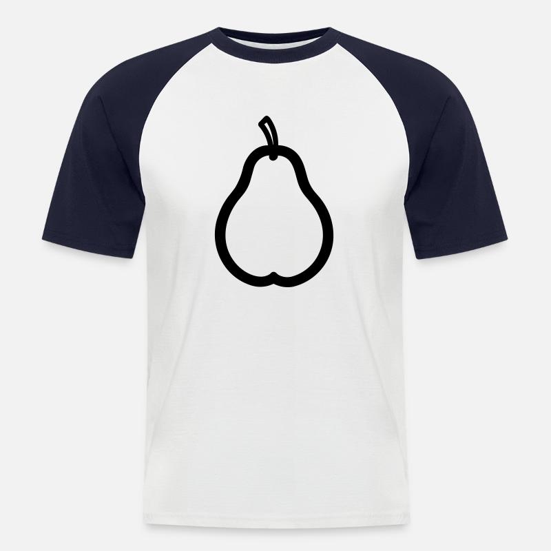 Birne - Männer Baseball-T-Shirt - Weiß/Navy