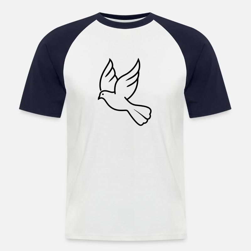 Taube - Männer Baseball-T-Shirt - Weiß/Navy