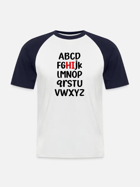 ABCD HI - Men's Baseball T-Shirt - white/navy