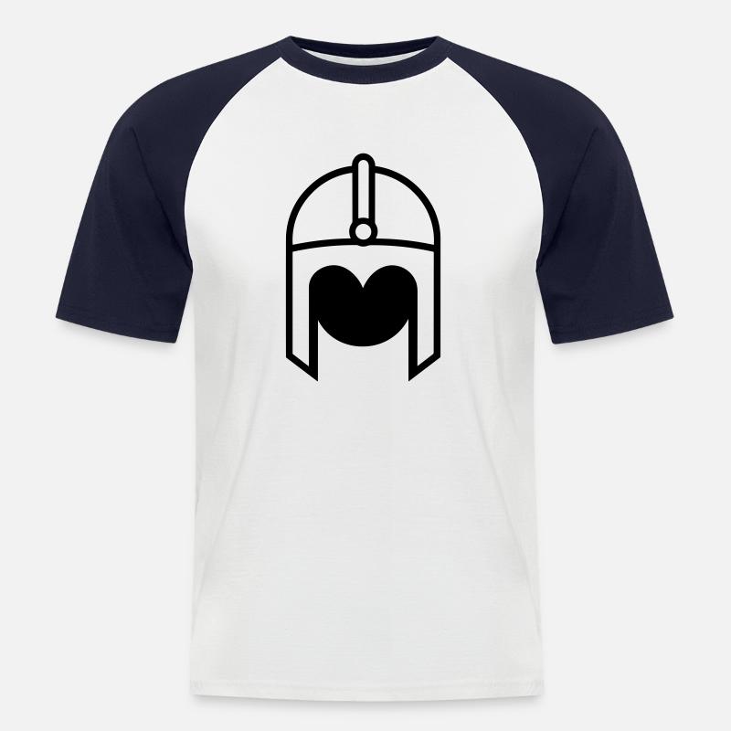 Wikingerhelm Krieger - Männer Baseball-T-Shirt - Weiß/Navy