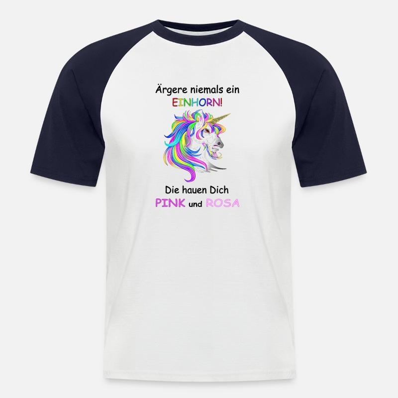 Einhörner nicht Ärgern - Männer Baseball-T-Shirt - Weiß/Navy