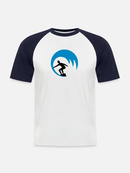 Surfers, surfers - Men's Baseball T-Shirt - white/navy