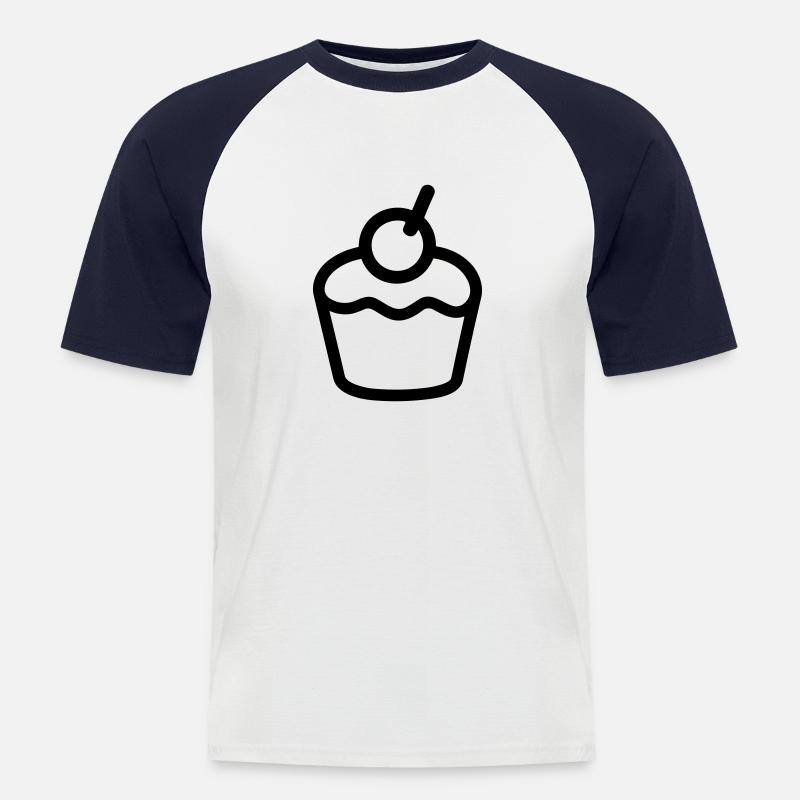 Cupcake - Männer Baseball-T-Shirt - Weiß/Navy