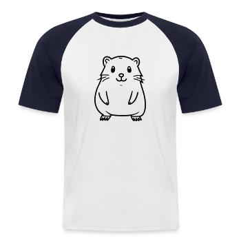Murmeltier - Männer Baseball-T-Shirt - Weiß/Navy - Vorne - Nik (191cm)