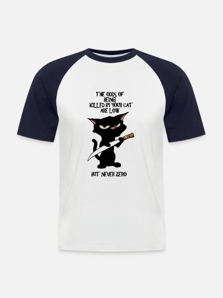 Killed By Cat Odds - Men's Baseball T-Shirt - white/navy