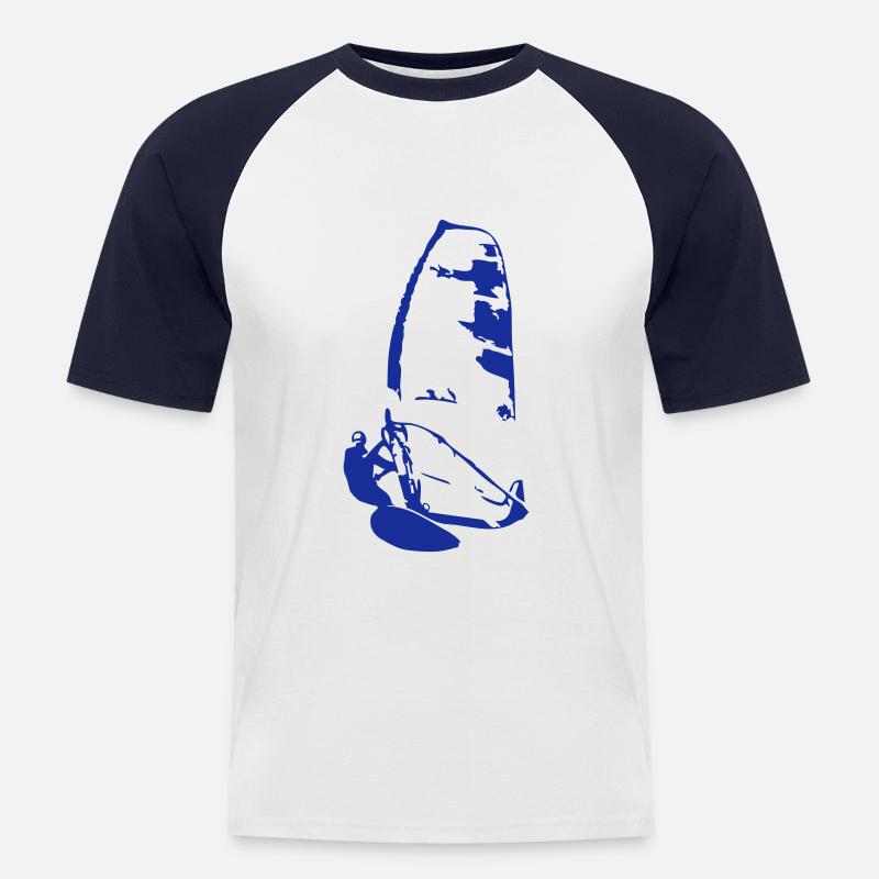 surfer - Männer Baseball-T-Shirt - Weiß/Navy