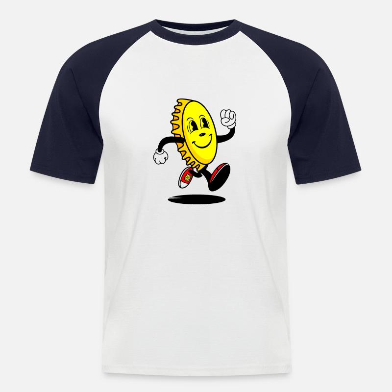 Fröhlicher Flaschenverschluss - Männer Baseball-T-Shirt - Weiß/Navy