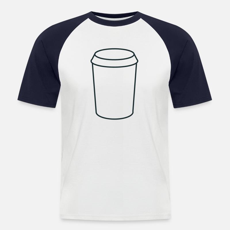 Einfache Kaffeetasse - Männer Baseball-T-Shirt - Weiß/Navy