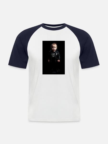 Métal Bébé - T-shirt baseball manches courtes Homme - blanc/marine
