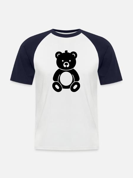 Teddybär - Männer Baseball-T-Shirt - Weiß/Navy