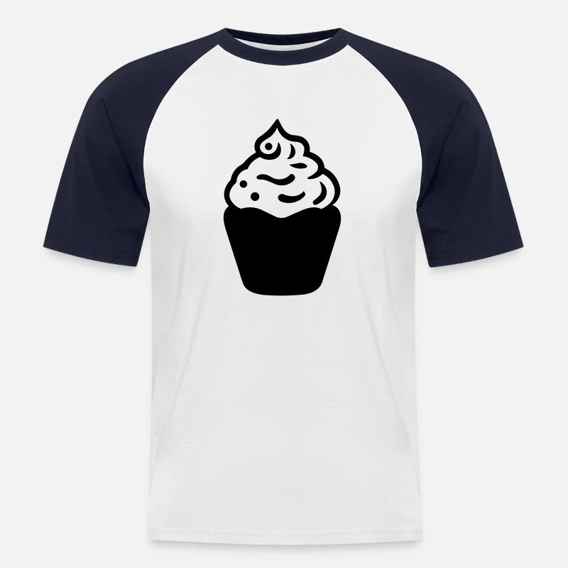Cupcake - Männer Baseball-T-Shirt - Weiß/Navy