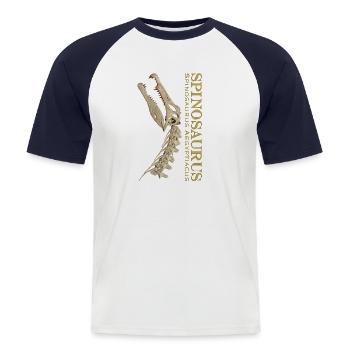 Spinosaurus skull bone - Men's Baseball T-Shirt - white/navy - Front - Nik (191cm)