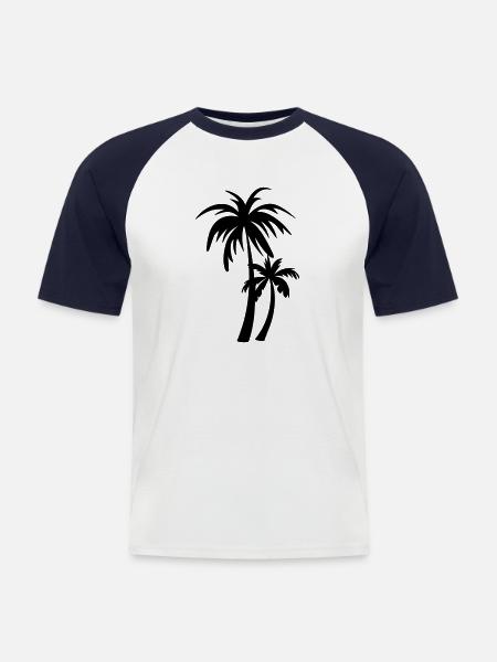 palm tree - Men's Baseball T-Shirt - white/navy
