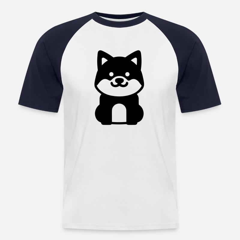 Bibiche - Männer Baseball-T-Shirt - Weiß/Navy
