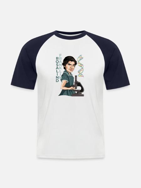 Rosalind Franklin - Männer Baseball-T-Shirt - Weiß/Navy