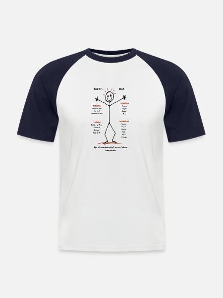 Ella verbindet Stil - Männer Baseball-T-Shirt - Weiß/Navy