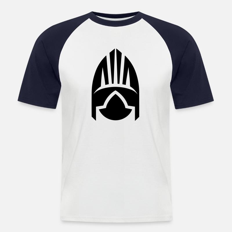 Wikingerhelm Krieger - Männer Baseball-T-Shirt - Weiß/Navy