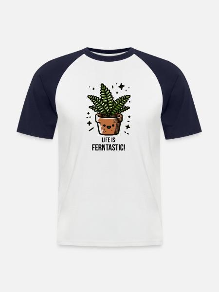 Life is Ferntastic - Men's Baseball T-Shirt - white/navy