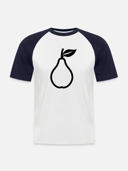 Birne - Männer Baseball-T-Shirt - Weiß/Navy