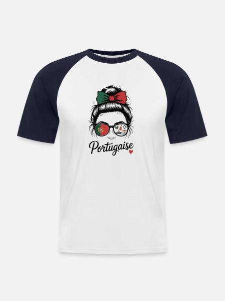Portuguese - Men's Baseball T-Shirt - white/navy