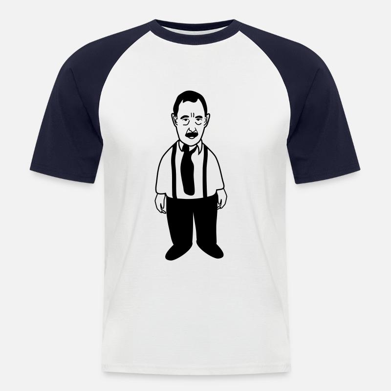 Alfred - Männer Baseball-T-Shirt - Weiß/Navy