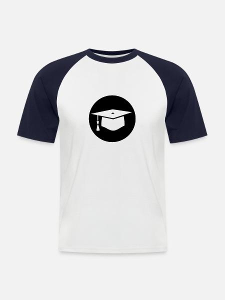 Mortarboard - Graduation - PhD - Men's Baseball T-Shirt - white/navy