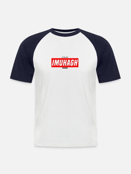 IMUHAGH - T-shirt baseball manches courtes Homme - blanc/marine
