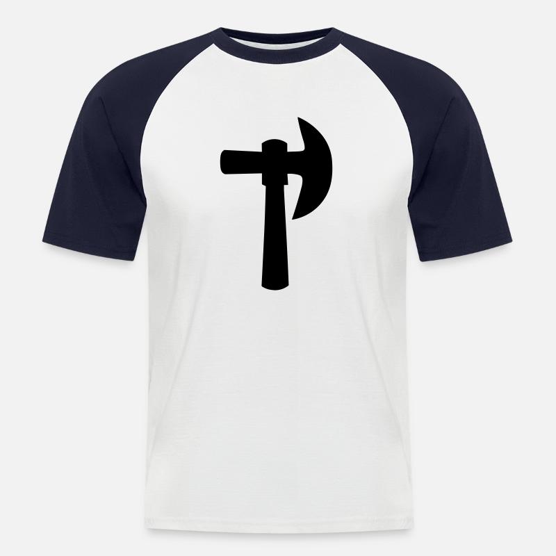 Axt - Männer Baseball-T-Shirt - Weiß/Navy