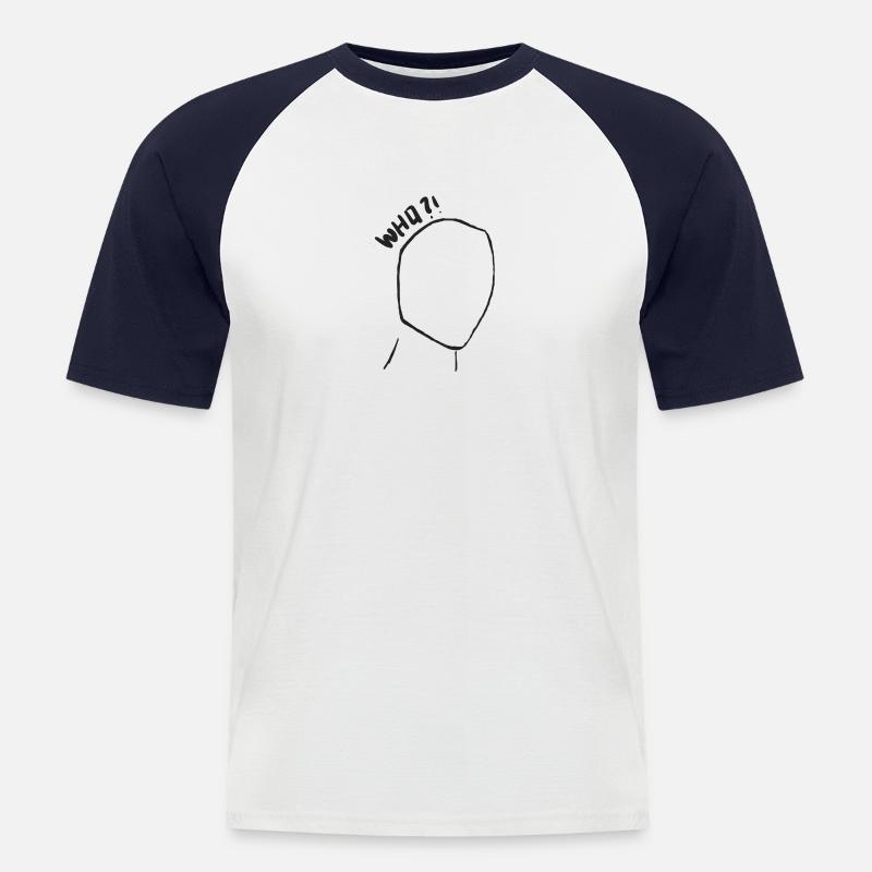 Wer bist du? - Männer Baseball-T-Shirt - Weiß/Navy