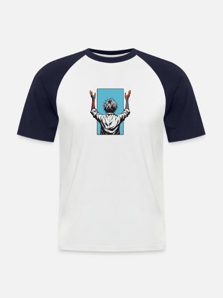 surrender to the sky - Men's Baseball T-Shirt - white/navy