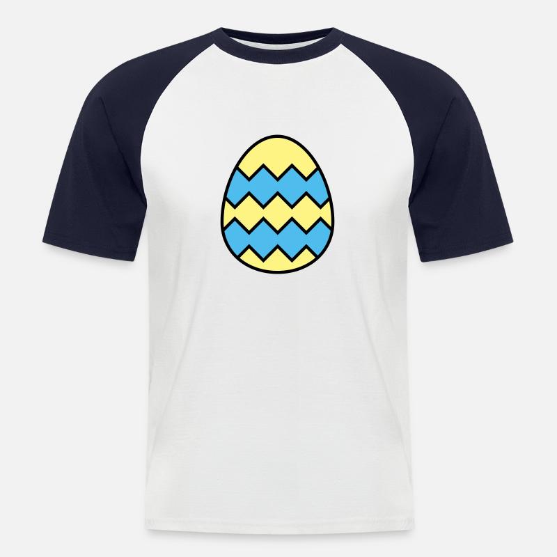 Easter egg jagged - Men's Baseball T-Shirt - white/navy