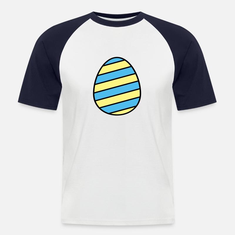 Osterei farbenfroh - Männer Baseball-T-Shirt - Weiß/Navy