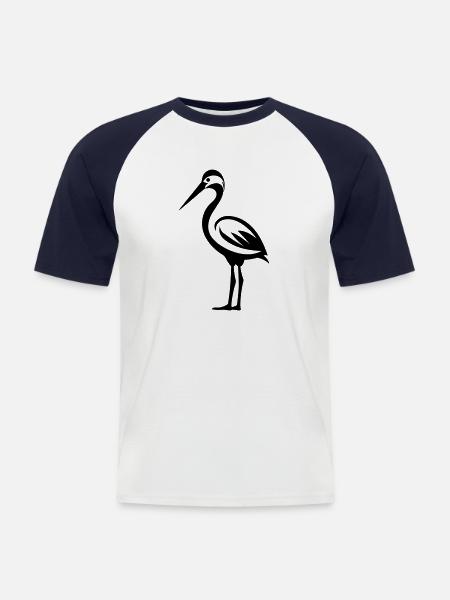 Simple petite cigogne - T-shirt baseball manches courtes Homme - blanc/marine