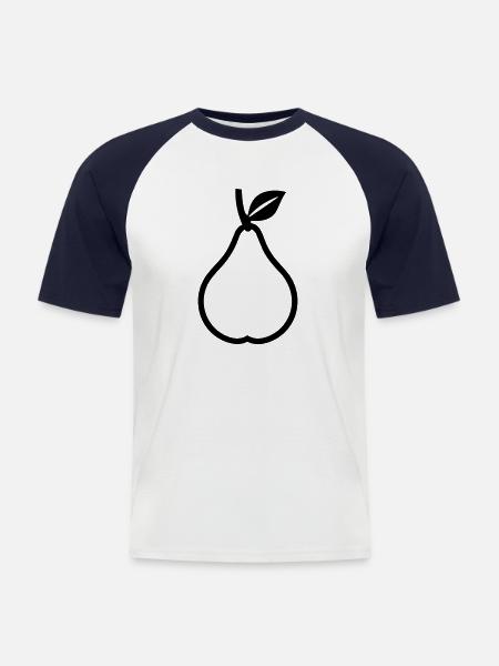 Birne - Männer Baseball-T-Shirt - Weiß/Navy