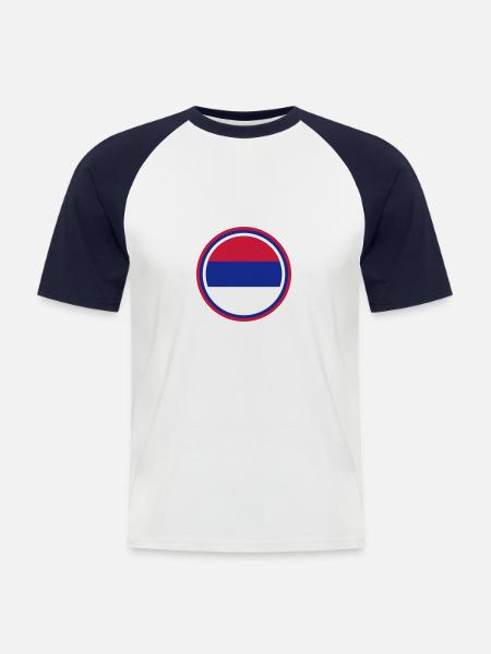 serbien serbia - Männer Baseball-T-Shirt - Weiß/Navy
