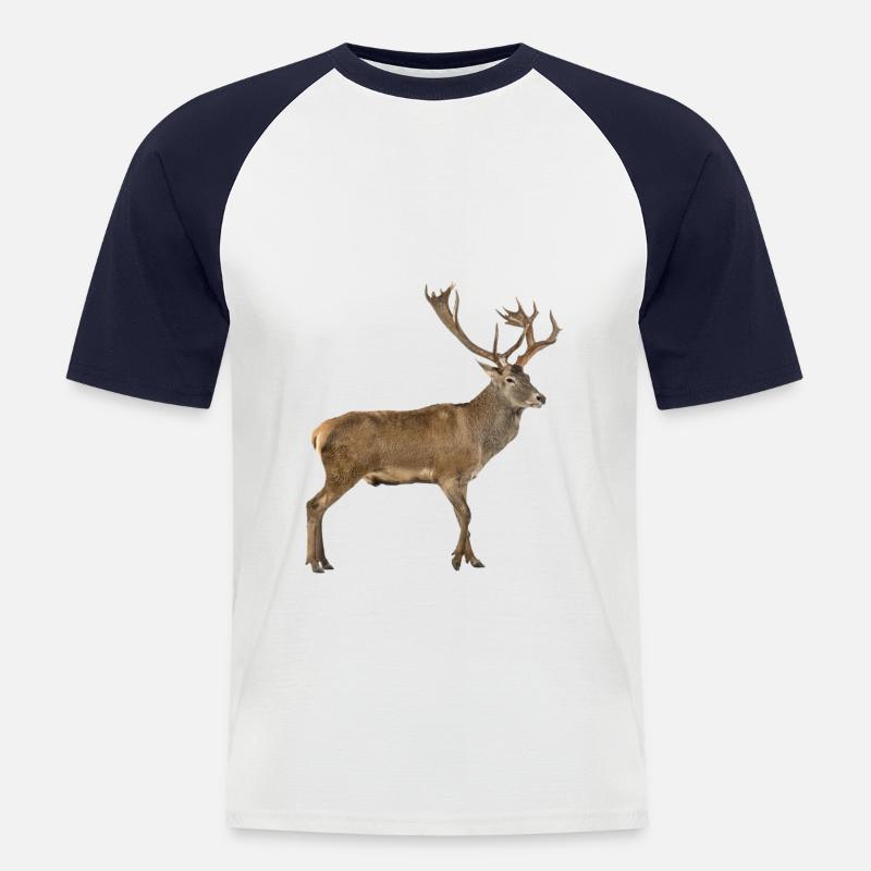 Cerephn - Männer Baseball-T-Shirt - Weiß/Navy