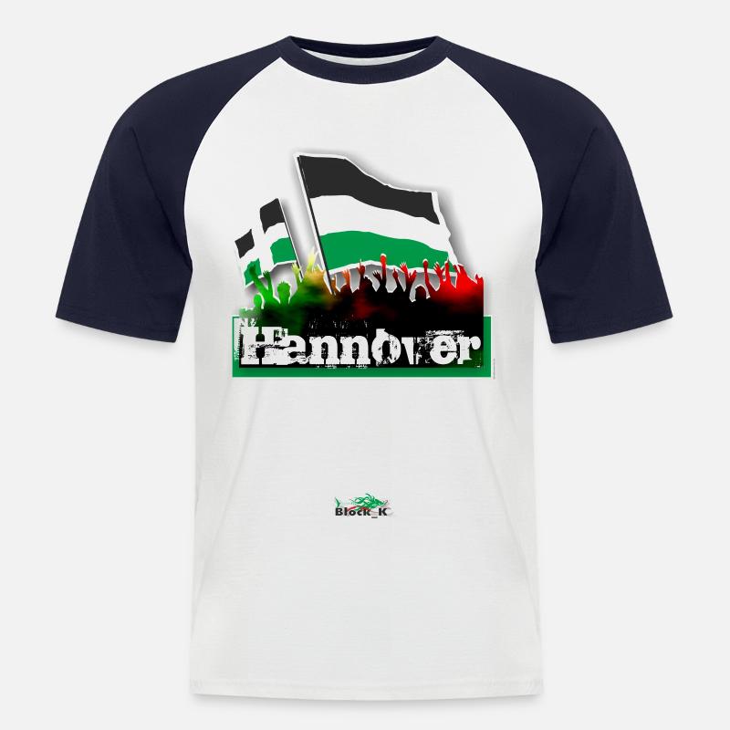 hannover - Männer Baseball-T-Shirt - Weiß/Navy