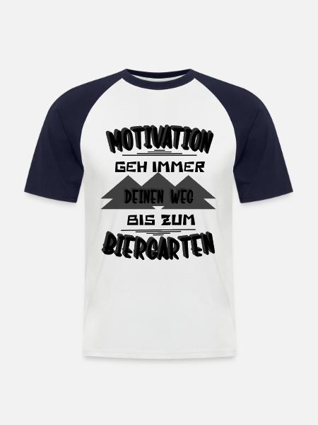 Motivation geh Deinen Weg - Männer Baseball-T-Shirt - Weiß/Navy