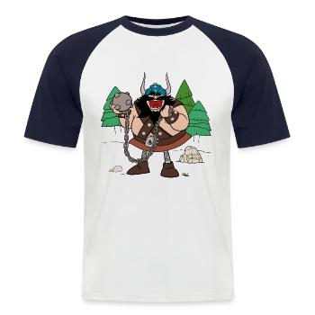 Wickie Und Die Starken Männer Schrecklicher Sven - Männer Baseball-T-Shirt - Weiß/Navy - Vorne - Nik (191cm)